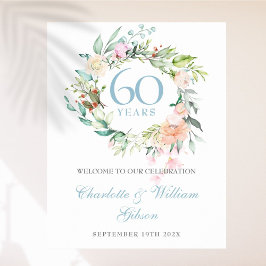 Rose Garland 60 Jahre Willkommenszeichen Poster