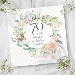 Rose Garland Floral 70. Hochzeitstag Serviette