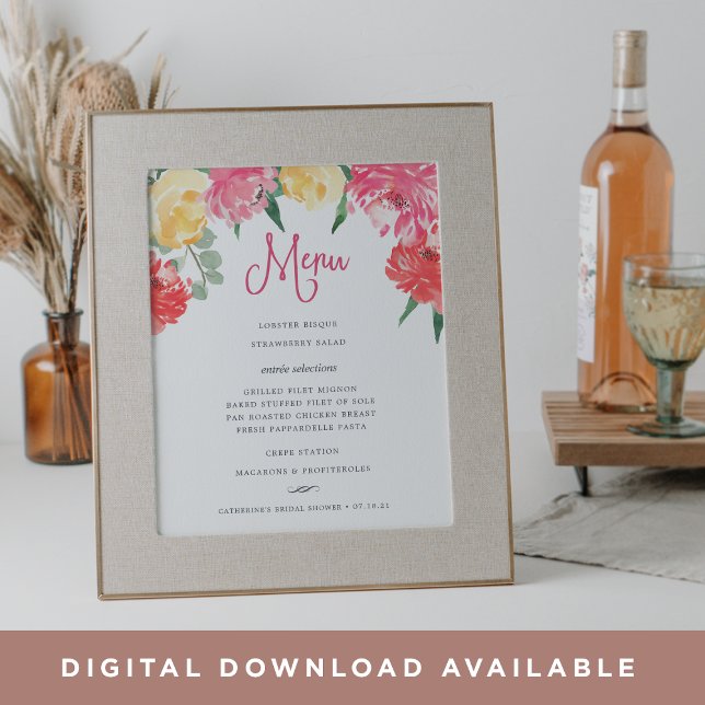 Rosé-Garten-Menüschild Poster (Von Creator hochgeladen)