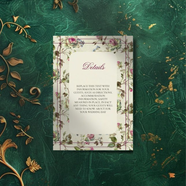 Rose Gartenhochzeit Begleitkarte (Von Creator hochgeladen)