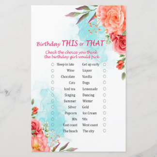 Rose Geburtstag dieses oder jenes Spiel