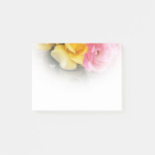 Rose Gelb-Rosa-Romance Postit-Hinweise Post-it Klebezettel