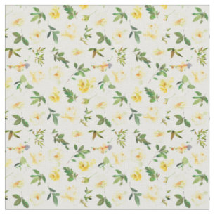 Rose Gelb und Creme Blumenmuster Baumwolle Stoff