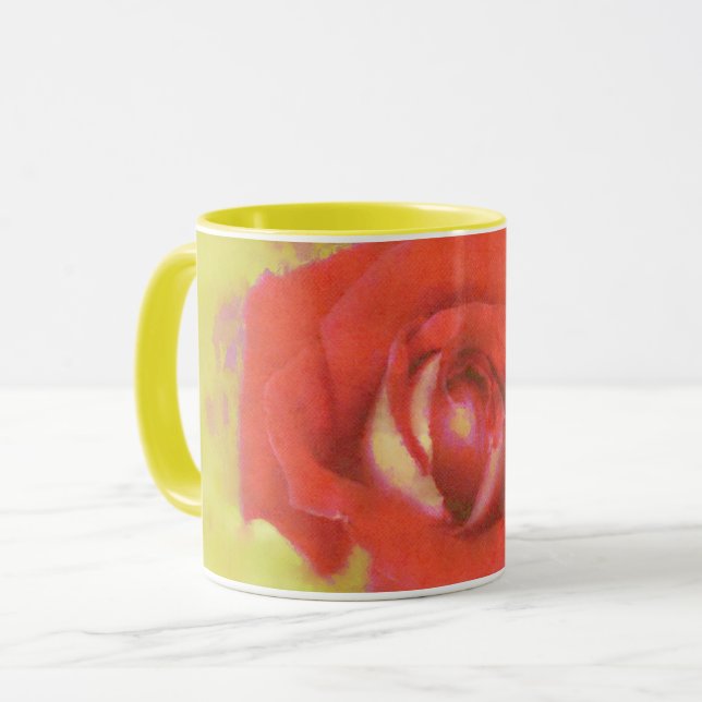 Rose Gelb und Rot Wasser Tasse (Vorderseite Links)