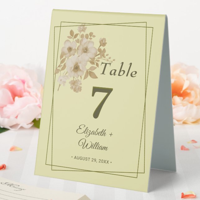 Rose - Gelbe Hochzeit Tischaufsteller (In Situ (Hochzeit))