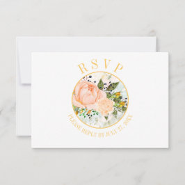 Rose Gelbe Rosenknospe-Rundrahmen-UAWG RSVP Karte