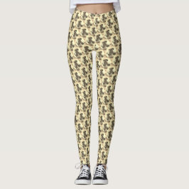 Rose-gelbes Muster Leggings