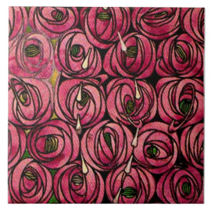 Rose, Gemälde von Charles Mackintosh, Fliese