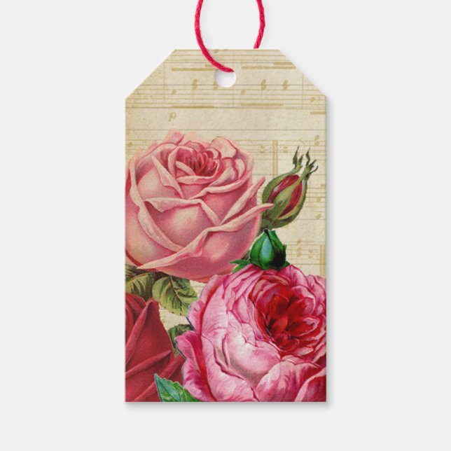 Rose Geschenkanhänger (Vorderseite)