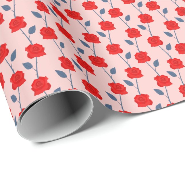 Rose Geschenkpapier (Rolleneckpunkt)