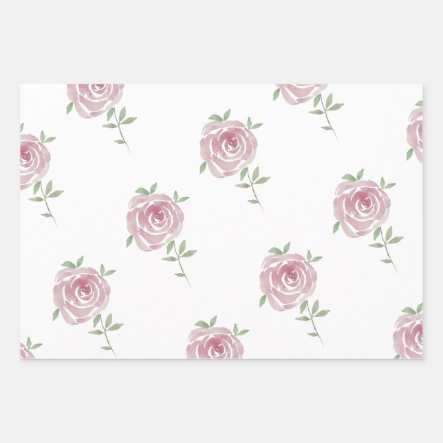 Rose Geschenkpapier Set (Vorderseite)