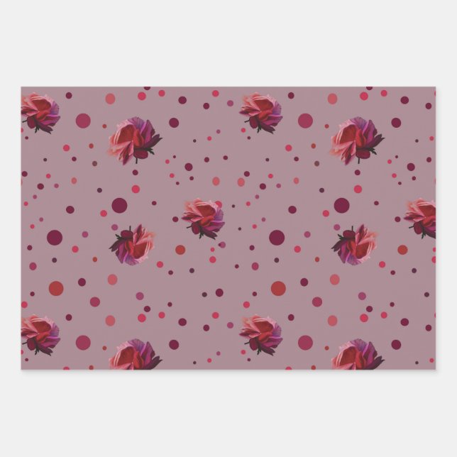 Rose Geschenkpapier Set (Vorderseite 2)