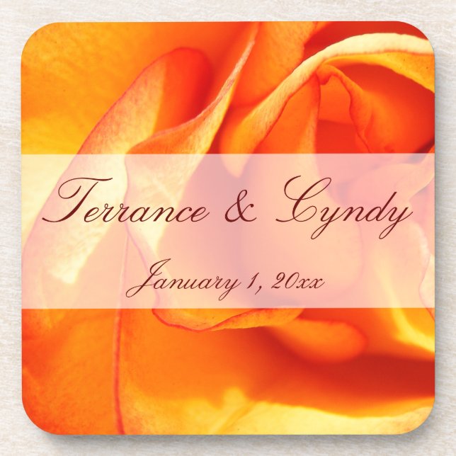 Rose Getränkeuntersetzer (Vorderseite)