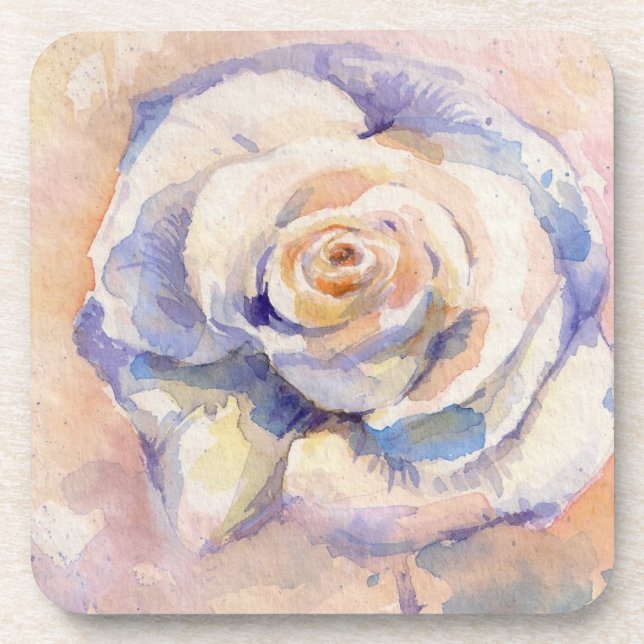 Rose Getränkeuntersetzer (Vorderseite)