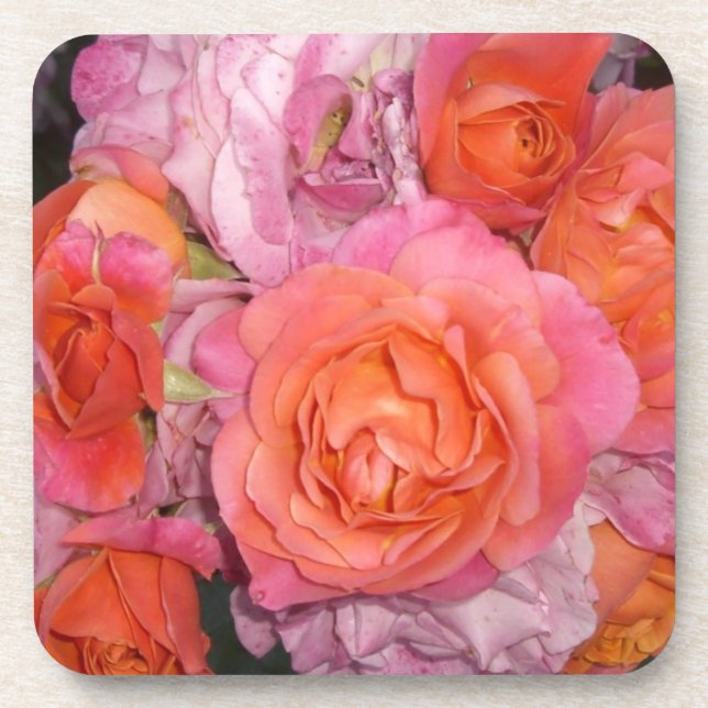 Rose Getränkeuntersetzer (Vorderseite)