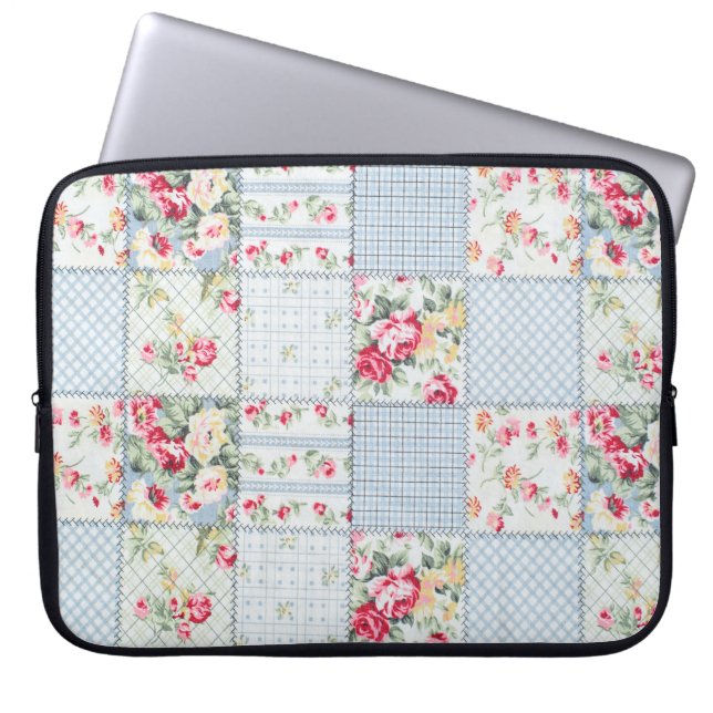 Rose-Gewebe: Elegantes Hintergrunddesign Laptopschutzhülle (Vorderseite)