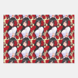 Rose Girl Anime Geschenkpapier Set