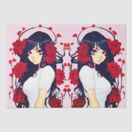 Rose Girl Anime Seidenpapier