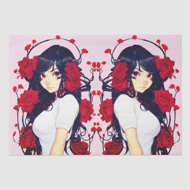 Rose Girl Anime Seidenpapier (Vorderseite)