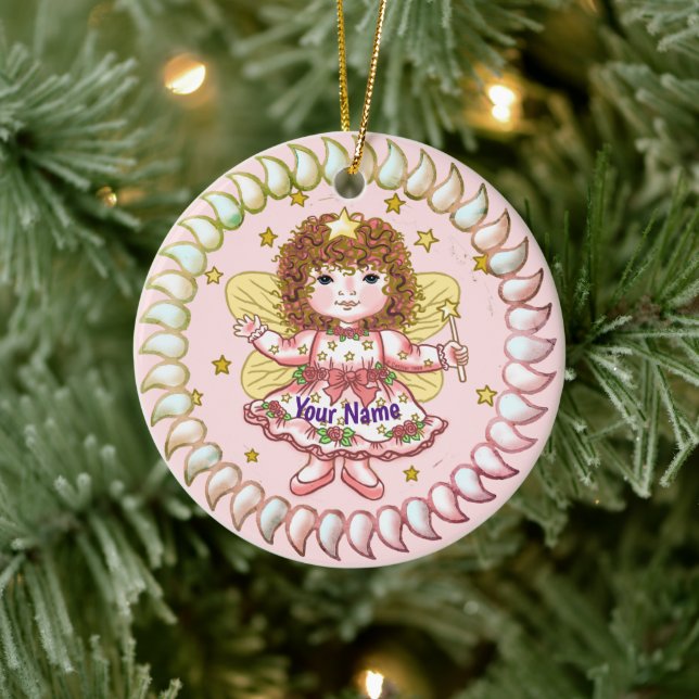 Rose Girl Fairy Keramik Ornament (Baum)