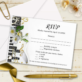 Rose Gitarrenmusik Hochzeitskarte RSVP Karte