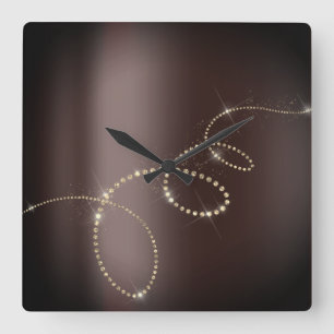 Rose Glashornsteine, gefroren Quadratische Wanduhr
