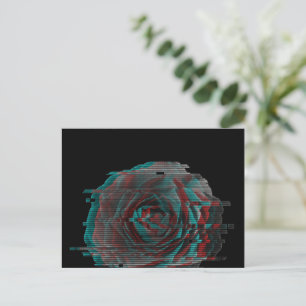Rose Glitch Postkarte