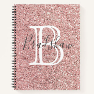 Rose Glitter Name  Notizbuch
