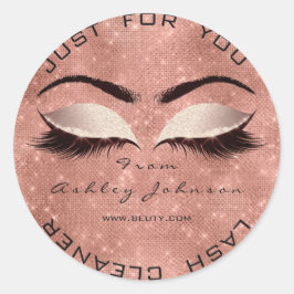 Rose Glitzer Blush Lashes Reinigungsmittel Runder Aufkleber