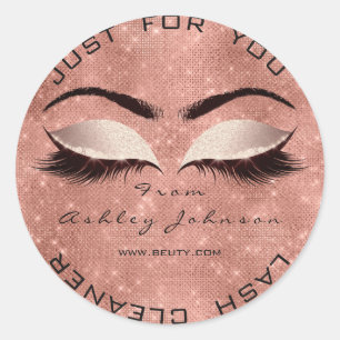 Rose Glitzer Blush Lashes Reinigungsmittel Runder Aufkleber
