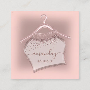 Rose Glitzer Cloud Hanger Fashion Closet Boutique Quadratische Visitenkarte