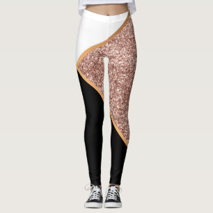 Rose Glitzer Geometric Leggings