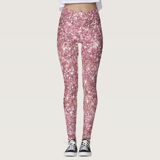 Rose Glitzer Leggings (Vorderseite)