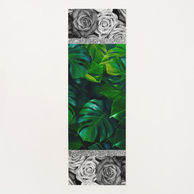 Rose Glitzer Marmormatte Yogamatte (Vorderseite)