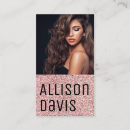 Rose Glitzer Moderner Minimalistischer Einfach Visitenkarte