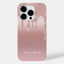 Rose Glitzer Ombre Rosa Name Case-Mate iPhone 14 Pro Hülle
