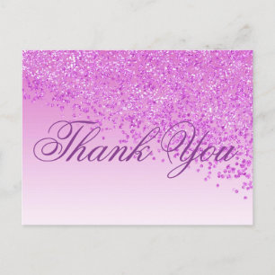 Rose Glitzer Pink Shades Vielen Dank Postkarte