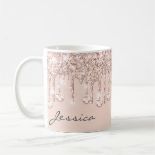 Rose Glitzer Tropfen Kristallpulver Pink Name Girl Kaffeetasse