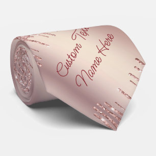 Rose Glitzer Tropfen Textname Party Neck Tische Krawatte