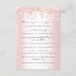 Rose Glitzer Tropfen Wedding Bridal Sweet 16. Einladung