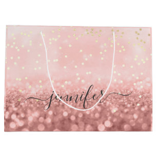 Rose Glitzer Wedding Bridal Gold Confetti Grosses Große Geschenktüte