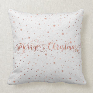 Rose Gol rosa frohe Weihnachten silbernes Kissen