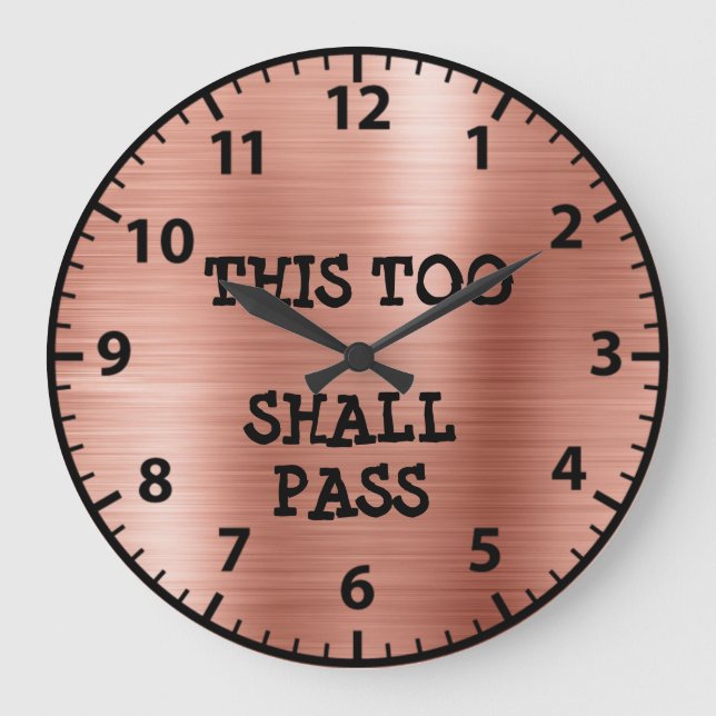 Rose Gold 12 Step Sober Sobriety Recovery Clock Große Wanduhr (Vorderseite)