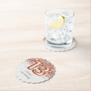 Rose Gold 13. Geburtstagsparty Untersetzer