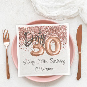 Rose Gold 30. Geburtstag Party Serviette