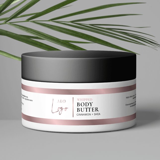 Rose Gold 4 OZ 120ml Cosmetic Jar Étiquette de pro (Elegant faux rose gold logo jar labels suited for 4 oz cosmetic containers *verify label size*)