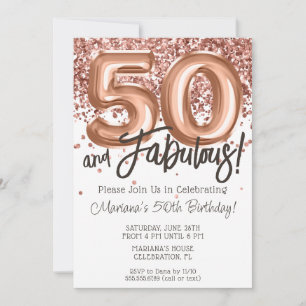 Rose Gold 50e Anniversaire Fête Invitation