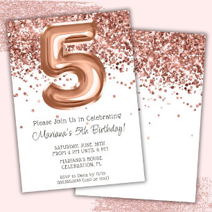 Rose Gold 5e anniversaire Fête Invitation