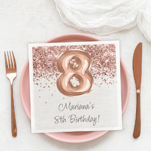 Rose Gold 8. Geburtstagsparty Serviette