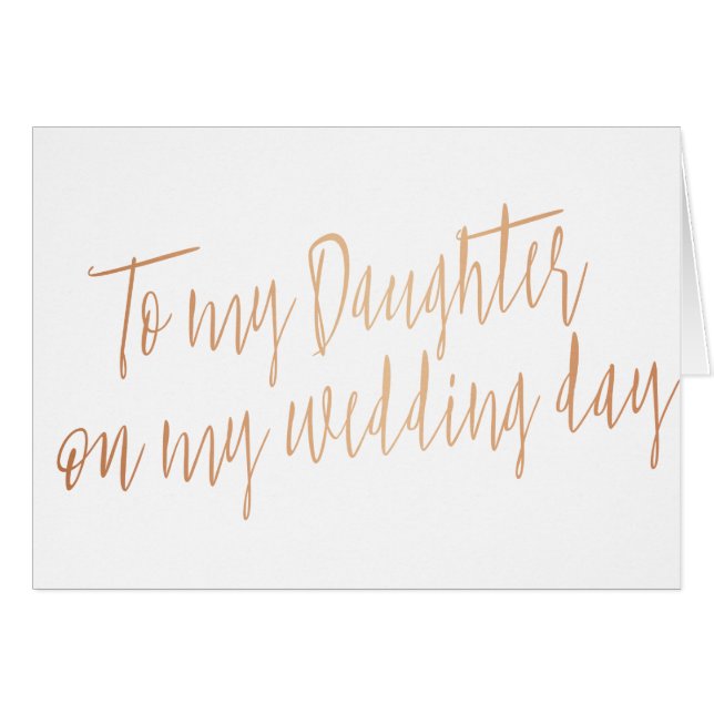 Rose Gold "À ma fille le jour de mon mariage" (Devant horizontal)